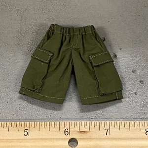 BE-CGS-GRN: 1/12 Green Elastic Waist Cargo Shorts for 6" Action Figure