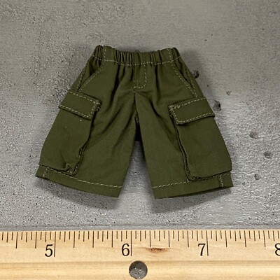 #ad BE CGS GRN: 1 12 Green Elastic Waist Cargo Shorts for 6quot; Action Figure $12.99