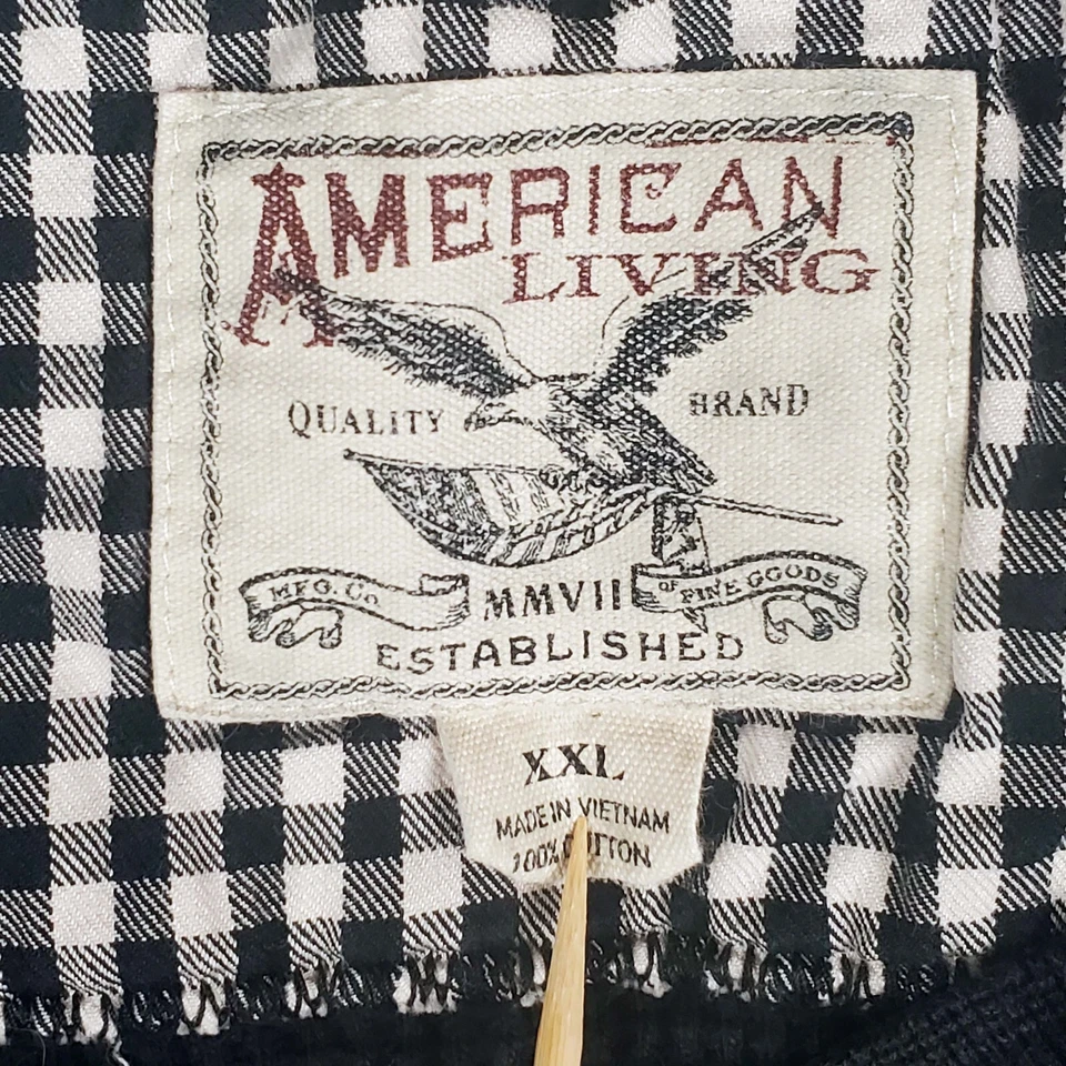 Camisa American Living Para Hombre XXL Negra Térmica Henley L/S Parche Bordado Foto 3 de 4