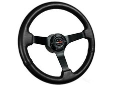 1984-89 C4 Corvette S6 Sport Black Leather Steering Wheel Kit Telescopic 6 Bolt