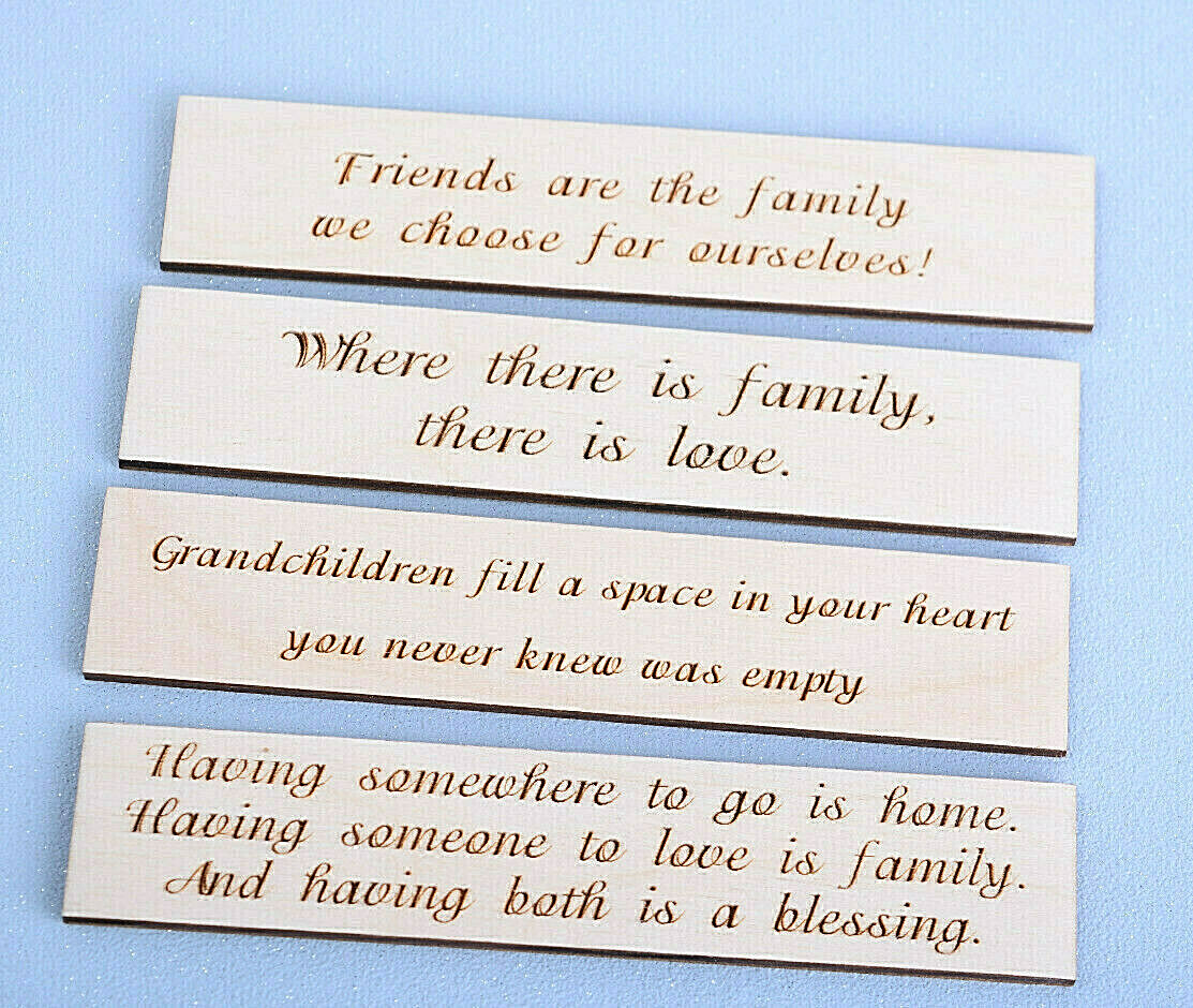 Wooden Engraved Quote Plaque for Family Tree New baby Wedding Personalised