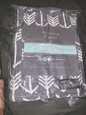 Kids N Such Gray Arrow Nursing Cover with Sewn in Burp Cloth Breastfeeding New