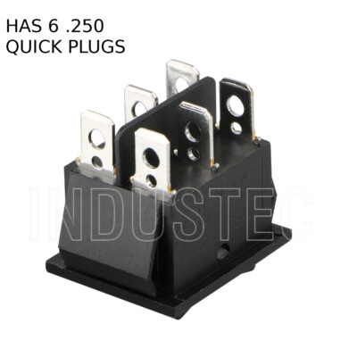 IndusTec Heavy Duty Switch DPDT 20A Rocker Switch – On/Off/On, 6 Pin ...