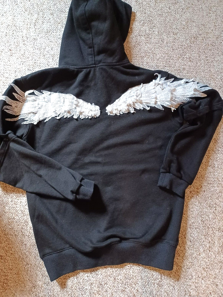 Miss Sixty Angel Collection pullover black hoodie white wings