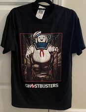 Ghostbusters Stay Puft Marshmallow Adult Black Short Sleeve T-Shirt Medium NWT