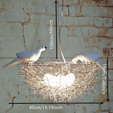 Bedroom Modern LED Ceiling Light Bird's Nest Art Pendant Lamp Chandelier Fixture