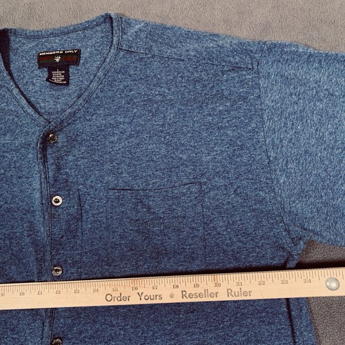 Members Only Shirt Mens Large Blue Button Up Retro Knit Heathered Casualcore - Picture 6 of 12