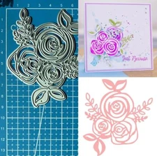 Metal Cutting Dies Scrapbooking Rose Flower Embossing Stencil  Paper Card Mold