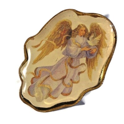Guardian Angel Dove of Peace Looking Down From Above Vatican Lapel Pin Brooch