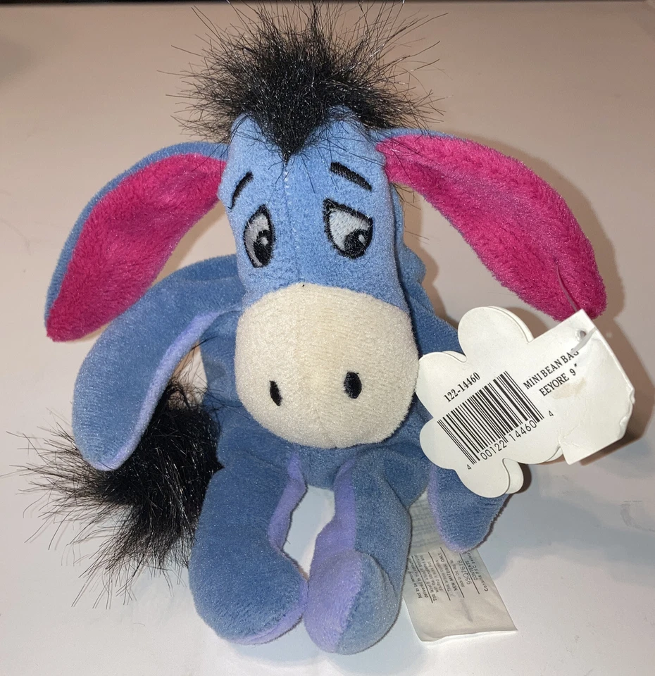 Disney MOUSEKETOYS EEYORE BOLSA DE FRIJOLES 9” ANIMAL DE PELUCHE CON ETIQUETA Foto 2 de 4