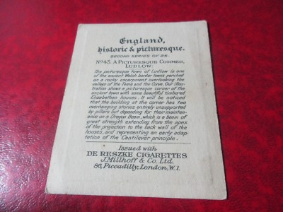 de reszke cigarette cards De Reszke Cigarette Card 1928 England Historic & Picturesque Series 2 #43