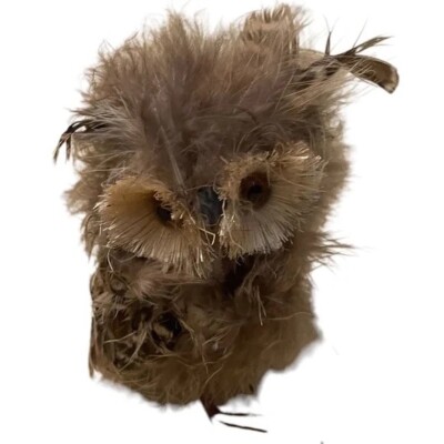 New Handmade Meravic Owl Figure With Real Feathers Lifelike Décor (Set Of 9)