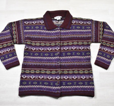 90s Kathy Ireland Cardigan Sweater Womans Fair Isle Aztec Southwest Medium VTG