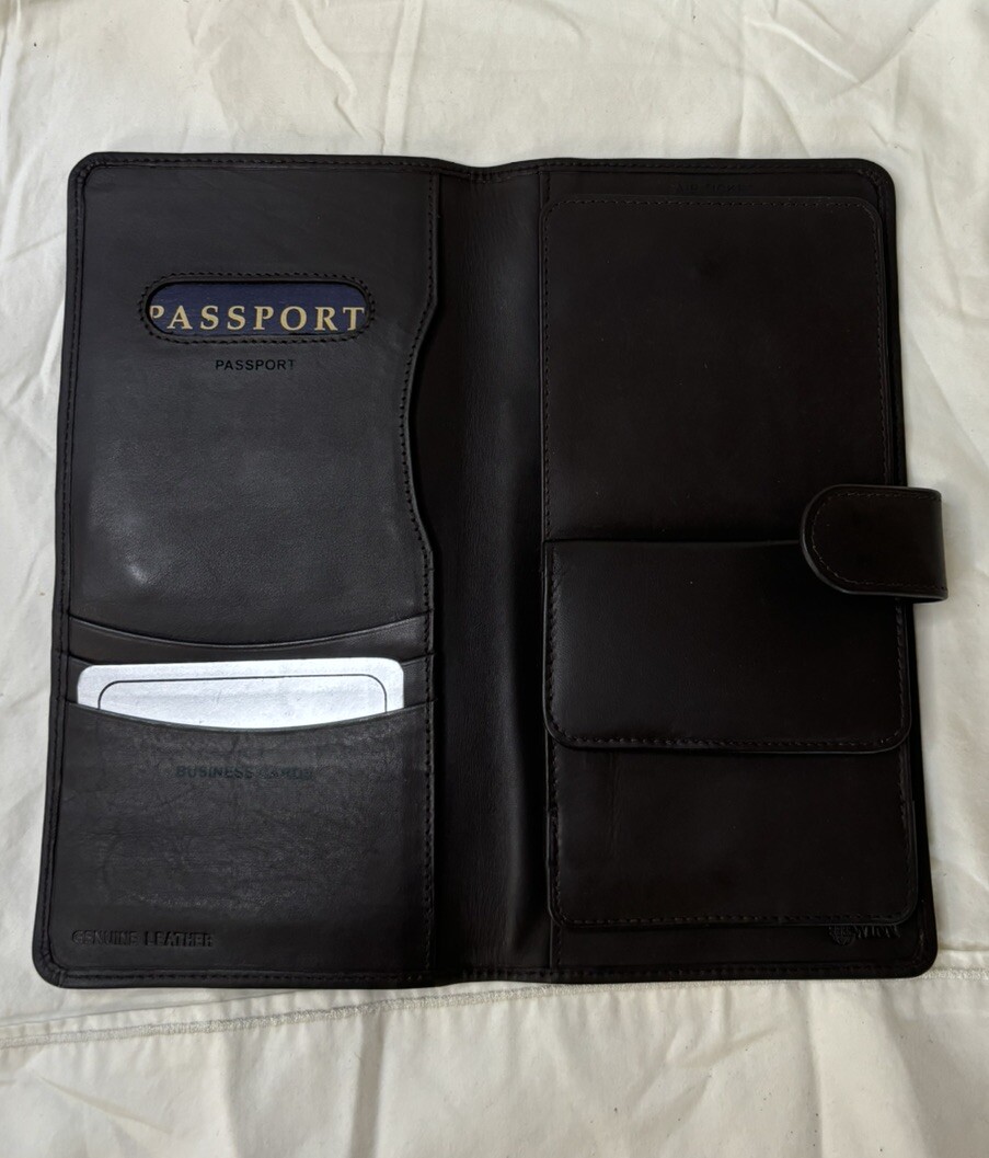 Porte-passeport Winn International – Cuir Vache Napa Marron, Organisateur Voyage
