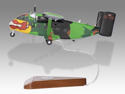 Short SC-7 Pink Skyvan Solid Klin Dried Mahogany Wood Handcrafted Display Model