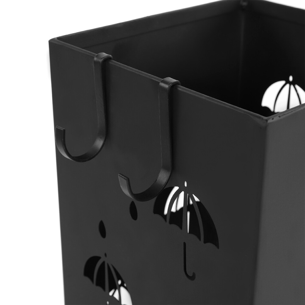 Square Umbrella Stands Rack Holder Organizer Free Standing w/ Tray