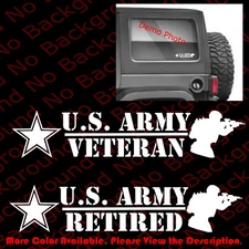 ARMY VETERAN/RETIRED Car Window Vinyl Decal Sticker For  US Armed Services AY030