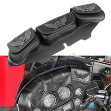 Windshield Pouch 3 Pocket Fairing Bag For Harley Touring Street Glide 1996-2013