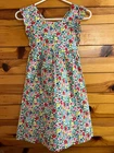 Mini Boden Floral Garden Party Dress EUC Ruffled Trim Straps Girls Size 9-10