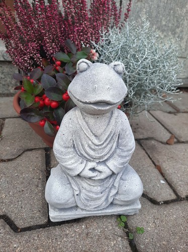 Meditierender Buddha-Yoga-Frosch Aus Harz – Mit Künstlichem Moos, Ca. 23 Cm – Garten-Deko Für Zen, Feng Shui & Terrasse