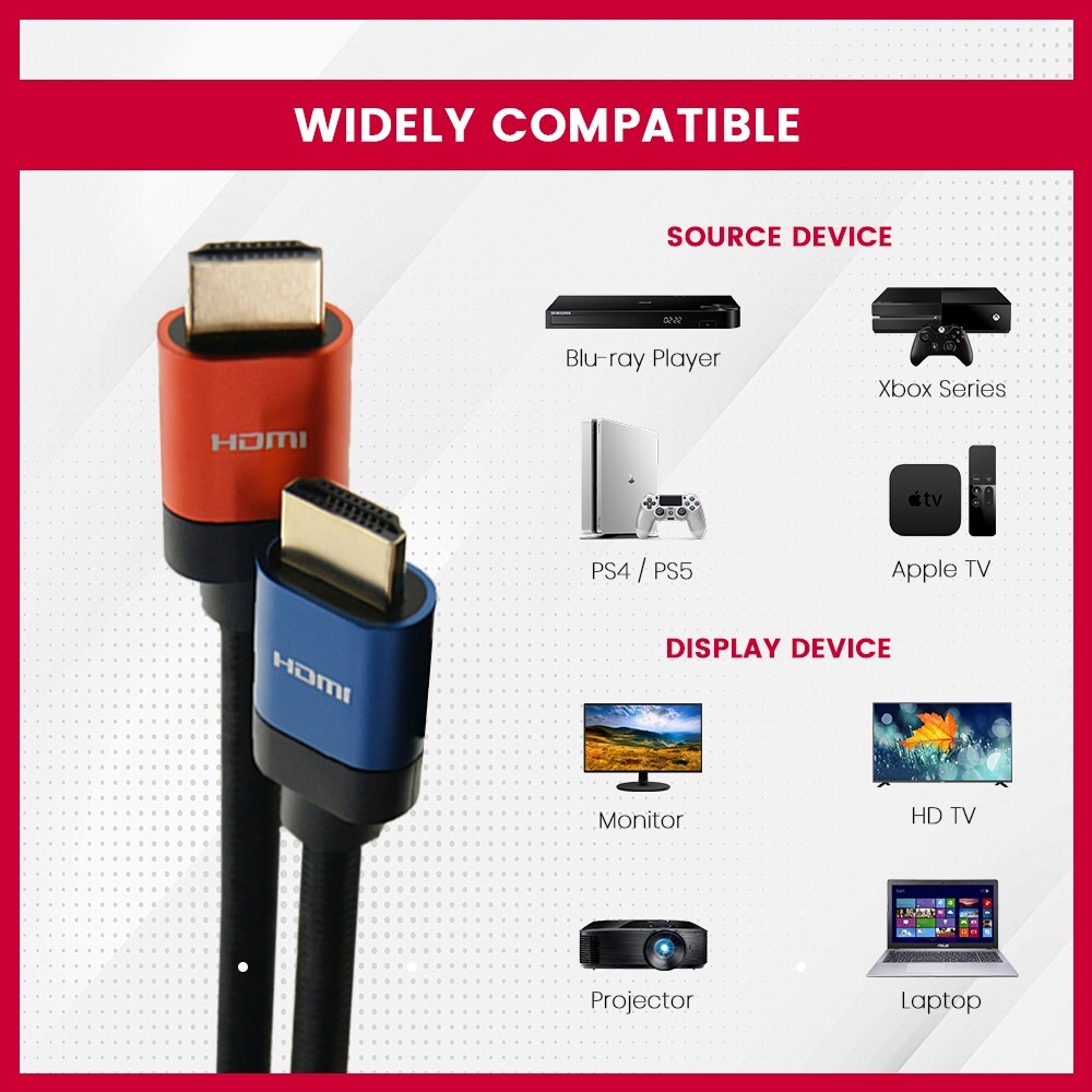 Cavo HDMI 2.1 Ultra HD 8K - Alta Velocità Con ARC, 7680x4320P, Dorato, Per PS5/XBOX/SKY