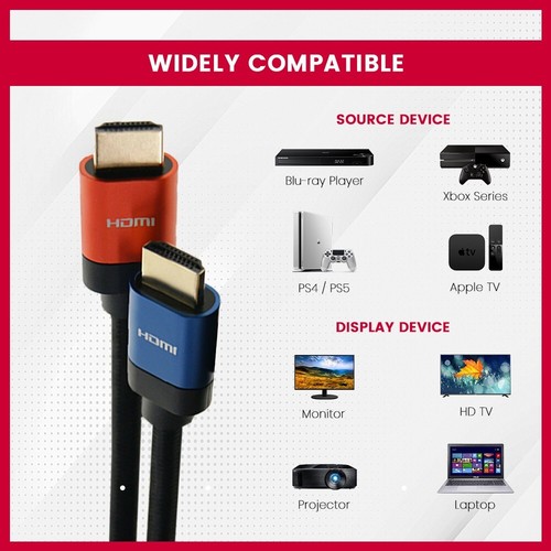 HDMI v2.1 Ultra High Speed HDR 8K/4K 48Gbps Performance Cables SkyQ/XBOX/PS4/PS5 - Picture 2 of 28