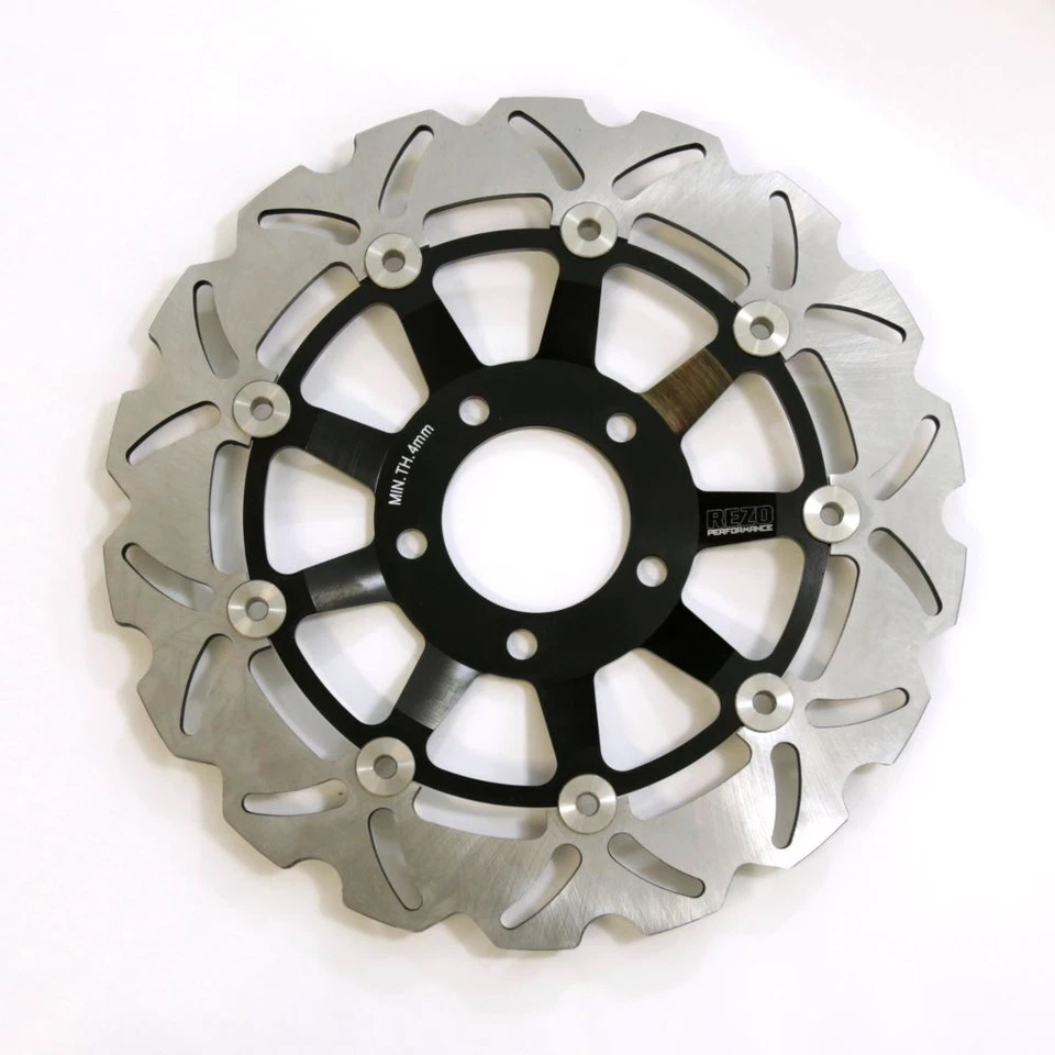 Par de discos de rotor de freno delantero ondulado Rezo para Suzuki GSX 750 F 89-97 Foto 3 de 4