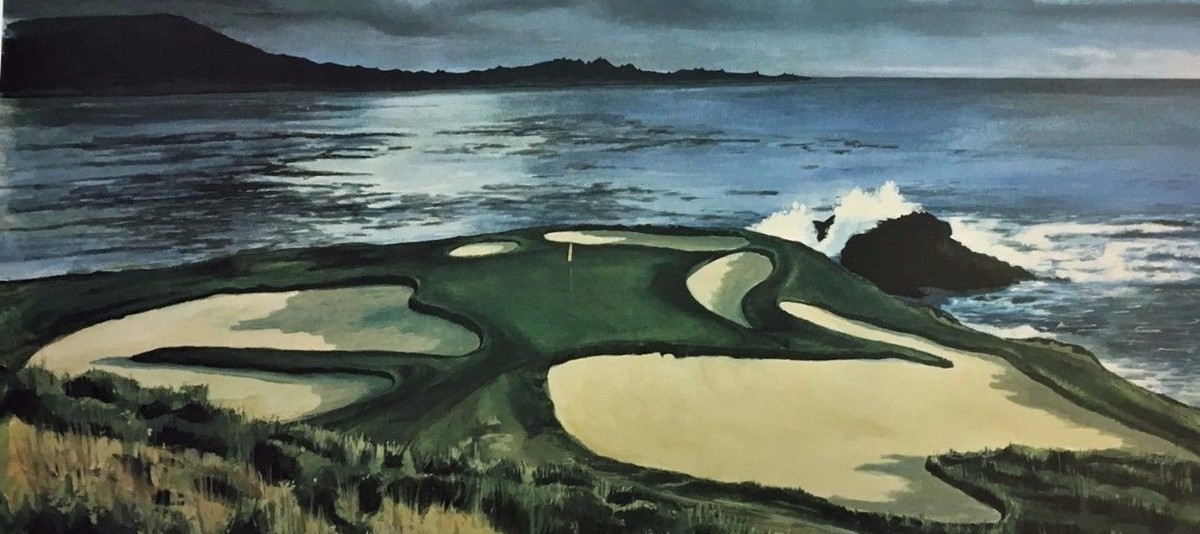 The 7th Hole At Pebble Beach by Powell - Golf | eBay