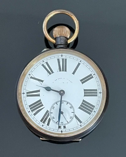 Antique Swiss Made 8 Day Goliath Pocket Watch West End Watch Company c.1900