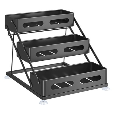 Kitchen Seasoning Rack Three-layer Condiment Organizer Step Shelf 