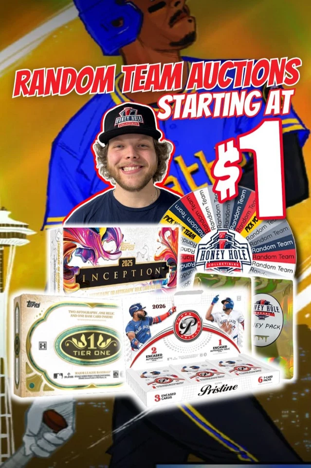 BASEBALL MIXERS, 26 Pristine/26 Tier One & Honey Packs Starting at $1