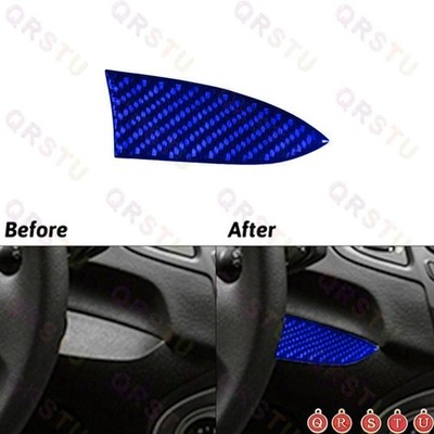Blue Carbon Fiber Left Of Climate Control Cover Trim For Ford Fiesta 2011-2015