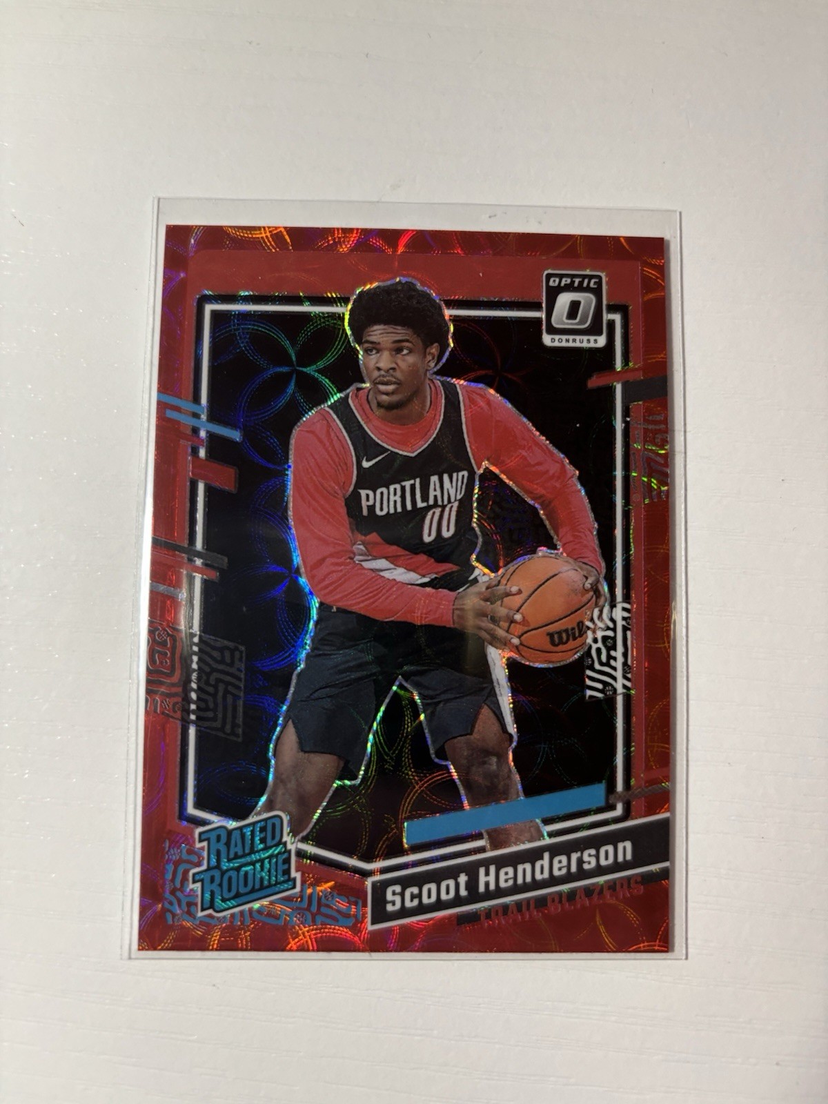 Scoot Henderson 2023-24 Donruss Optic Rated Rookie Red International Prizm #239