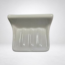 White Ceramic Tile Soap Dish Wall Mount Mexico New Retro MCM Style Bathroom