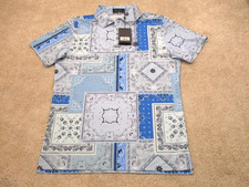NWT G/FORE Bandana Tech Pique Slim Fit Golf Polo Shirt Mens Medium Blue