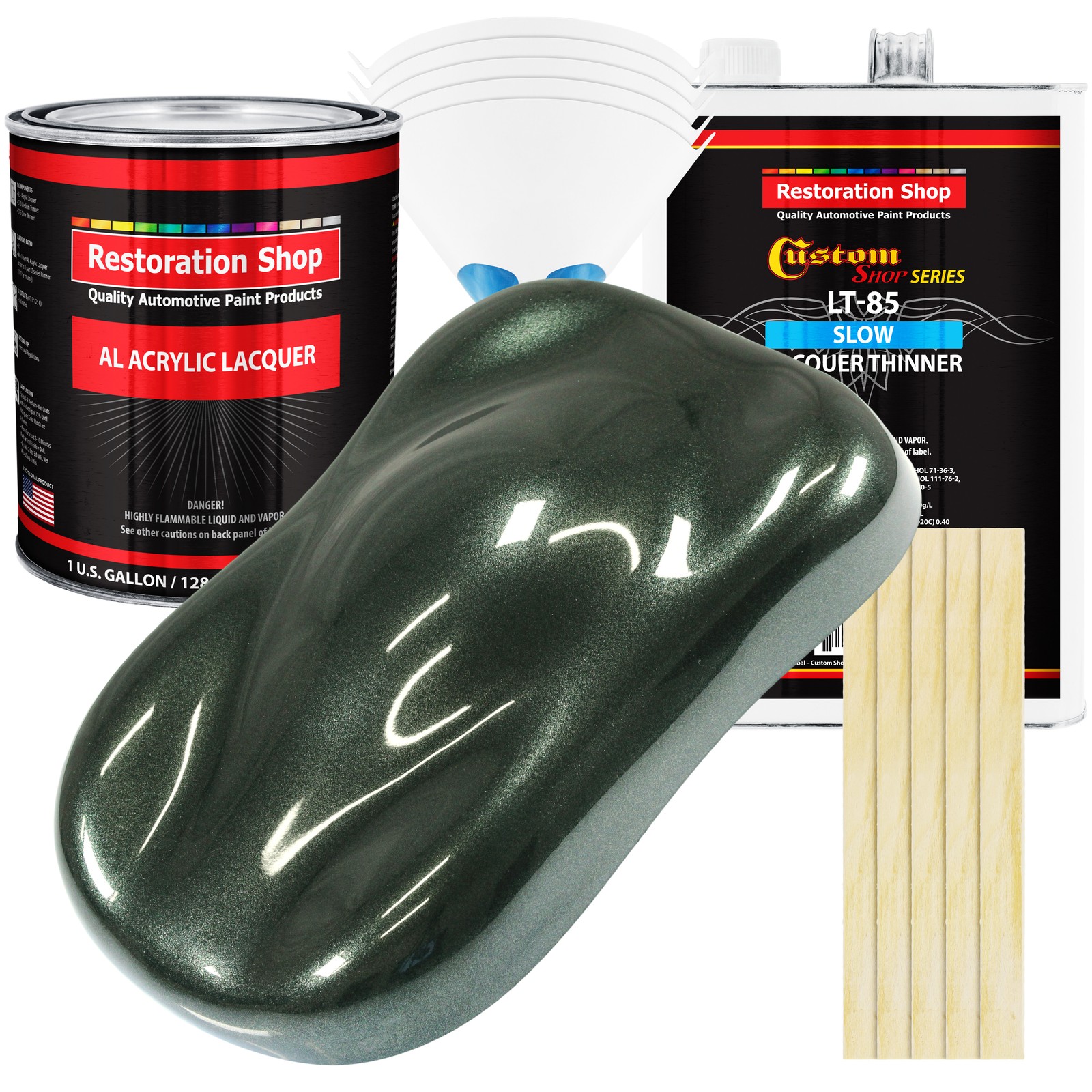 Fathom Green Firemist Acrylic Lacquer Gallon Auto Paint Kit, Slow Thinner