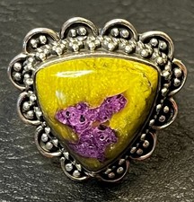 Gorgeous Atlantisite Ring sz 8 Marked .925 Silver