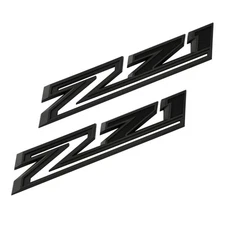 2Pcs 2019-2024 For Silverado Z71 Emblem Fender Letters Badge Black Matte