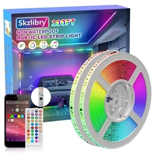 RGB+IC LED Strip Lights, 100FT Smart LED Lights for Bedroom, Bluetooth LED Li...