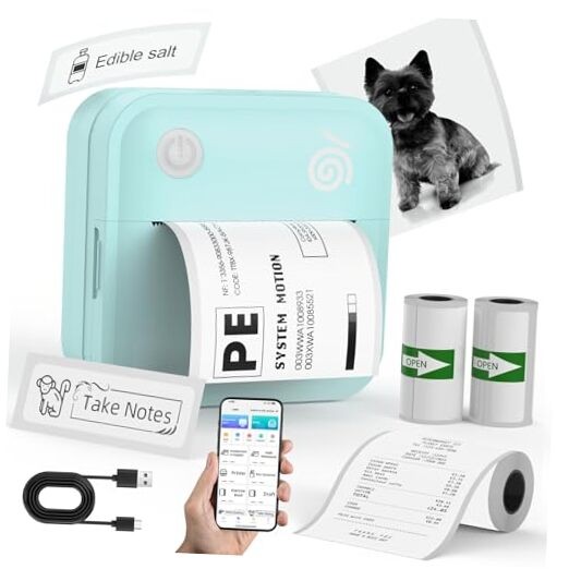 Bluetooth Label Maker Machine - Compact Waterproof Sticker Printer with Wide Compatibility