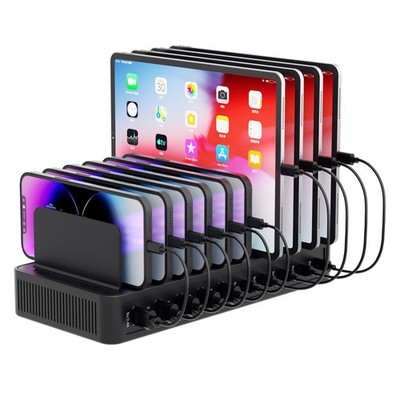 60W Charging Station for Multiple Devices, 10-Port USB Fast Charging Station ...