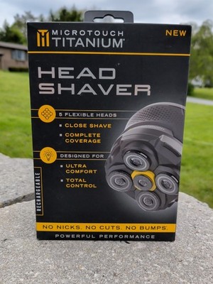 New Sealed Microtouch Titanium Rechargeable Men's Head Shaver - Black