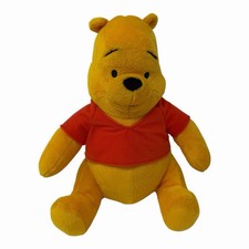 Disney Winnie the Pooh Plush Stuffed Animal Classic Red Shirt Yellow Bear 10"