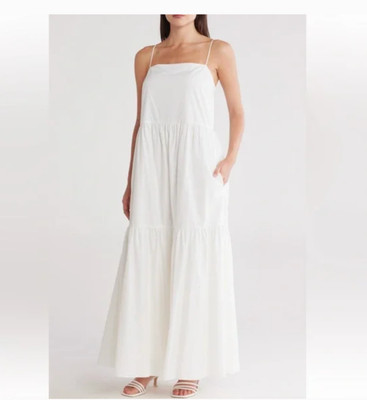 rag & bone Leilah White Cotton Poplin Maxi Dress M NWT $428