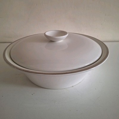 Salem English Iron Stone Silver Elegance Gemüse-Servierschale mit Deckel 24 cm