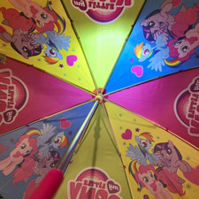 My Little Pony Girls Multicolor Umbrella Pink Handle Pinkie Pie Dash Sparkle