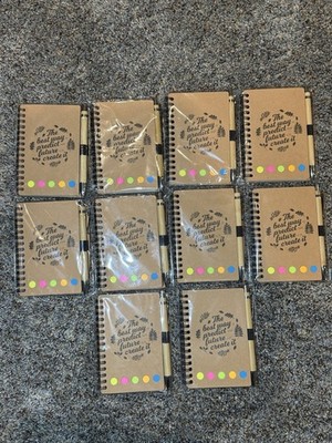 10 Sets Motivational Appreciation Spiral Notebook w/ Bamboo Pen and Sticky Notes