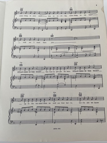 Original 1966 Frank Sinatra Strangers In the Night 4 Page Sheet Music (WTF22) - Picture 4 of 5