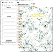Daily Planner Undated - 6.5"X8.5" to Do List Notebook Spiral Appointment Planner