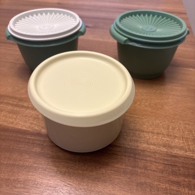 Lot of 3 Tupperware Bowls with Lids Green Yellow Qty2 Of 2.5c & 1 Of 2.25 C NEW